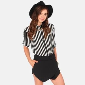 L'atiste for Lulus Black Mini Skorts Wrap Shorts NWT